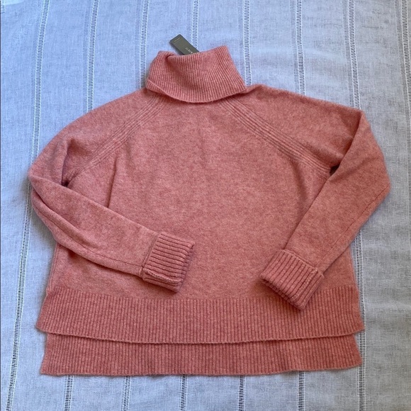 J. Crew NWT Pastel Pink Wool Blend Turtleneck Sweater - Picture 3 of 11